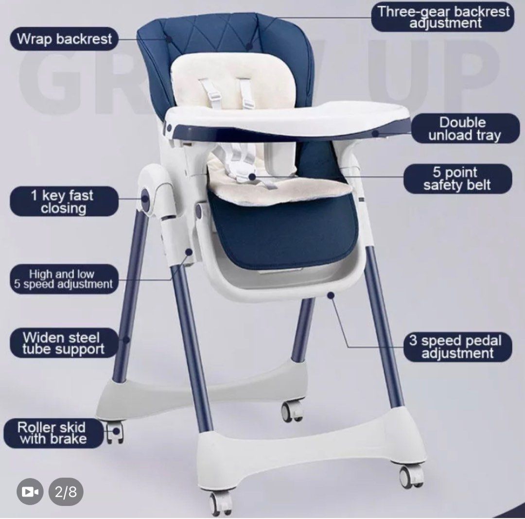 High chair that leans back clearance