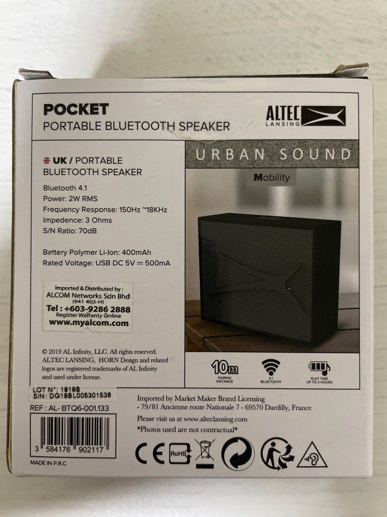 Altec lansing pocket portable bluetooth speaker hot sale