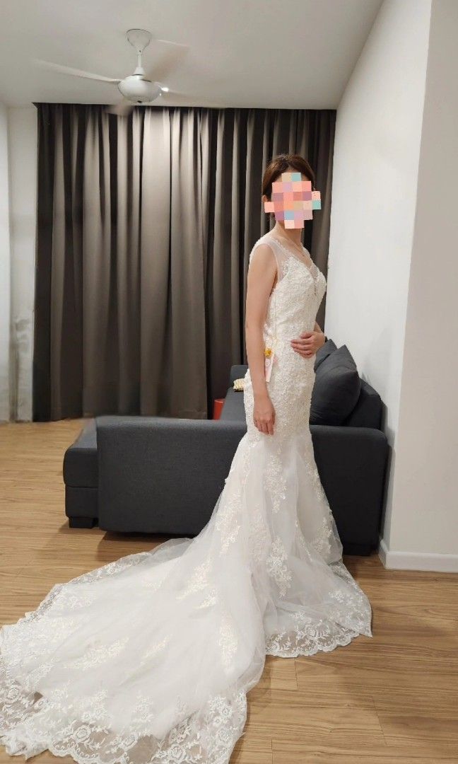 Angel wedding dress backless fishtail Women s Fashion Dresses