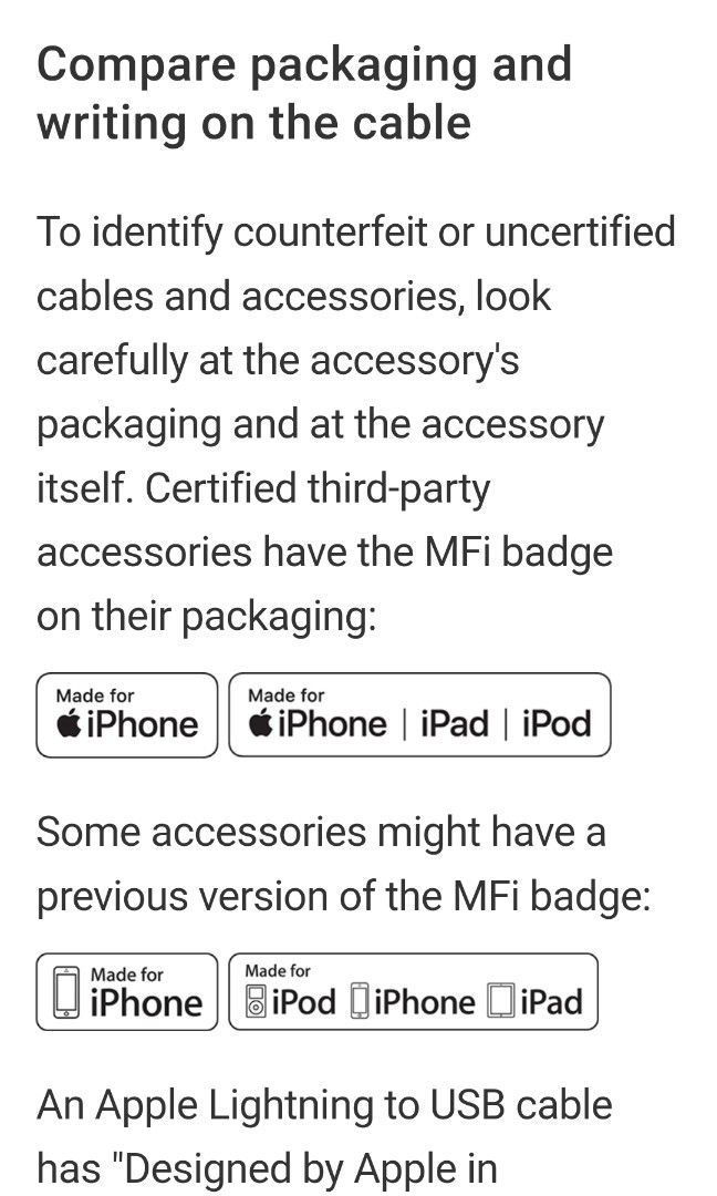 Authentic 2m Apple Lightning Cable, Mobile Phones & Gadgets, Mobile