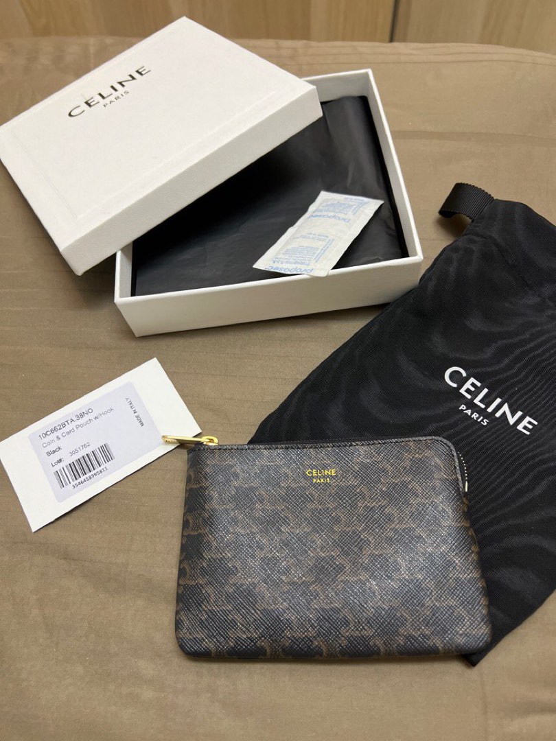 Authentic Celine Coin & Card Pouch with hook, Luxury, Bags