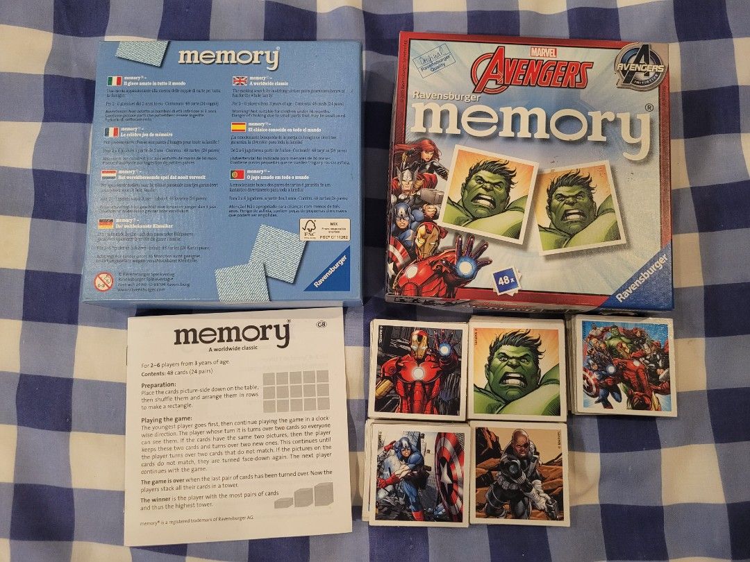 Avengers Memory Game 3 Yrs Up, Hobbies & Toys, Toys & Games on Carousell