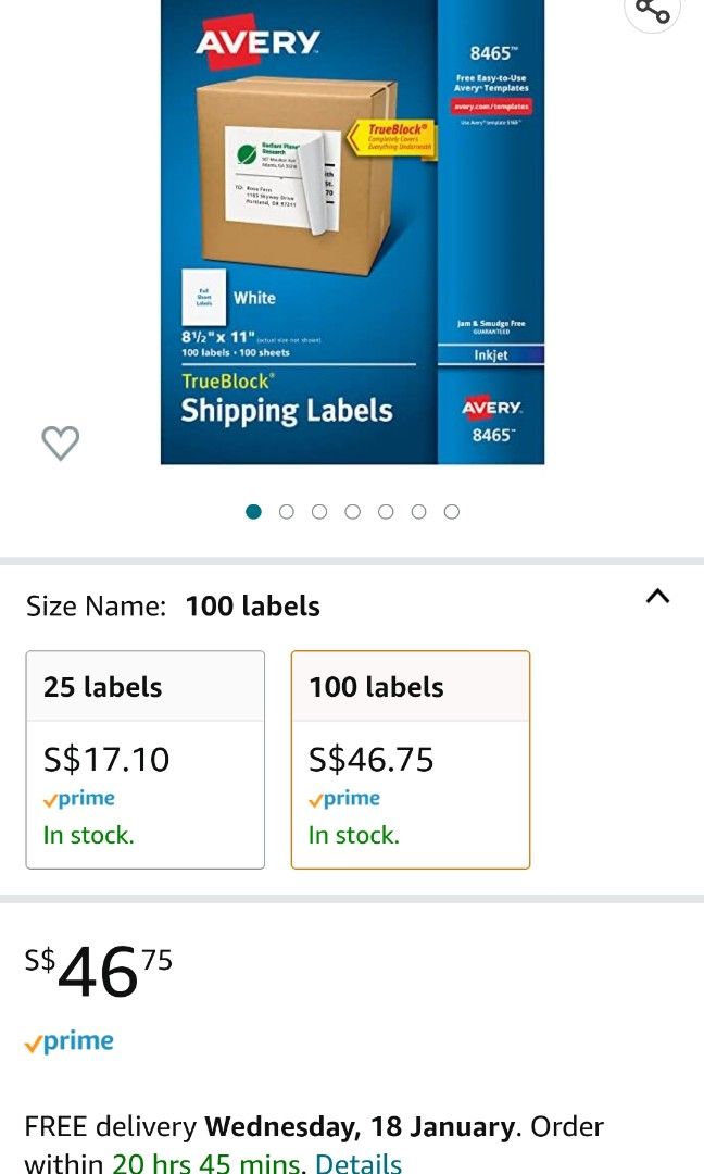 Avery Shipping Labels Full Sheet for making Flashcards, Hobbies & Toys