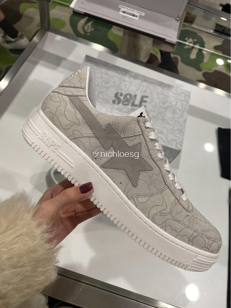 Bapesta Shoes Bapesta Solebox A Bathing Ape Sk8 Sta #5 White Grey