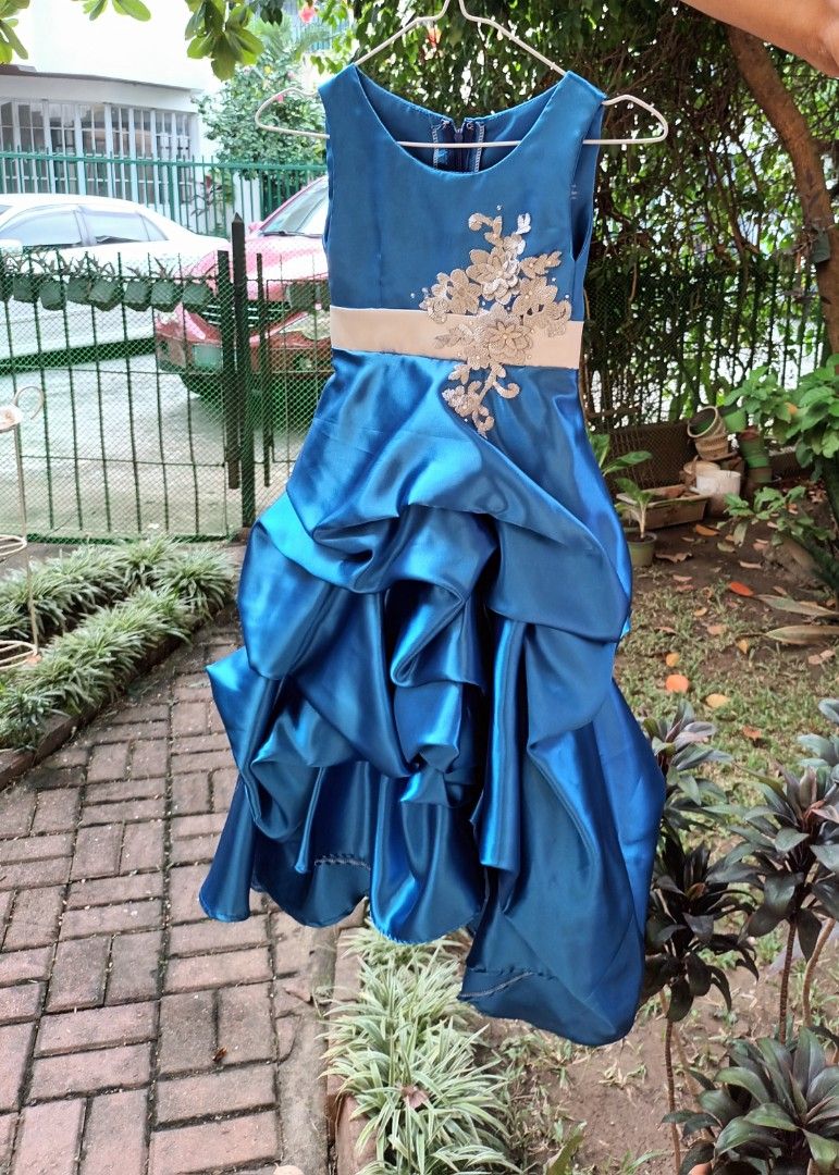 Blue gown for flower girl, Babies & Kids, Babies & Kids Fashion on