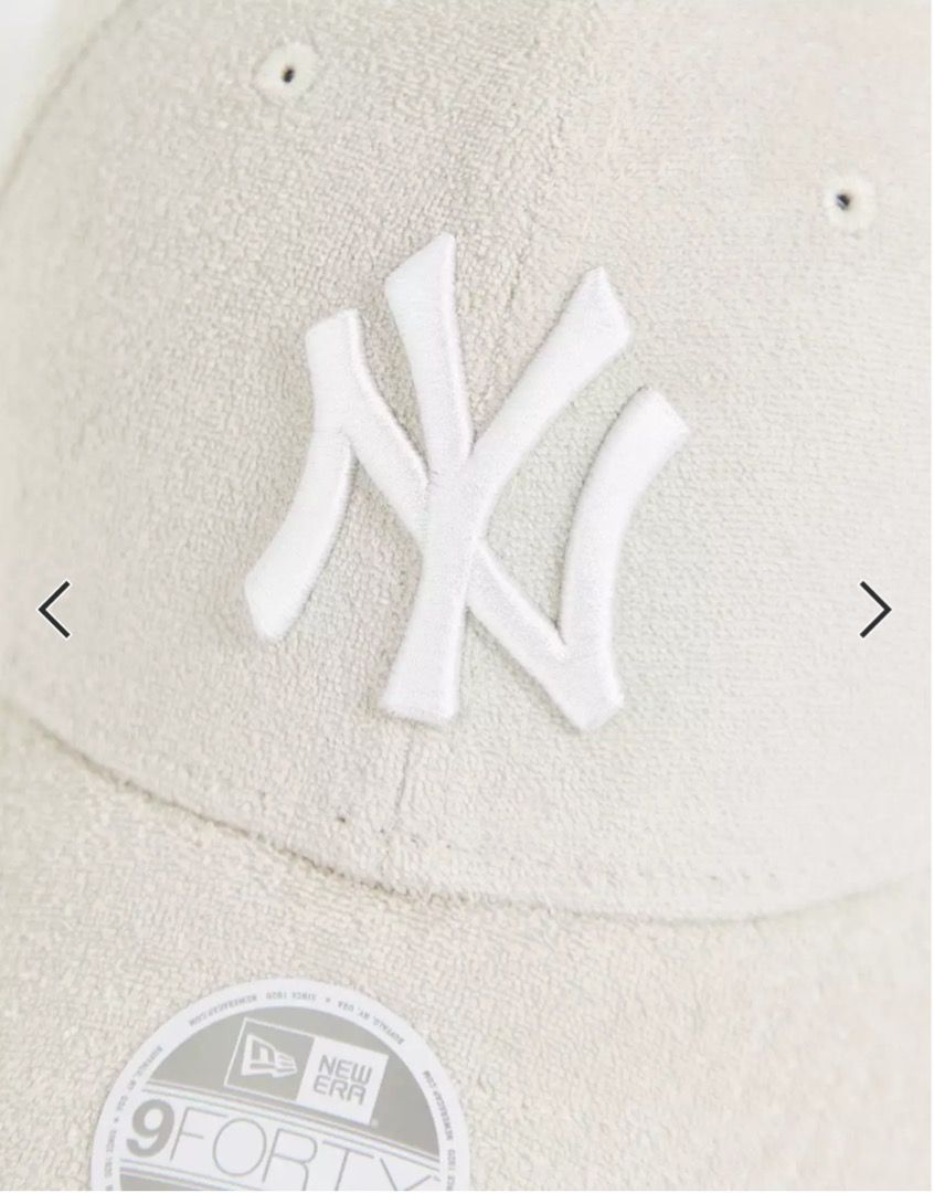 BNIB) New Era 9forty NY cap in Beige toweling, Women's Fashion