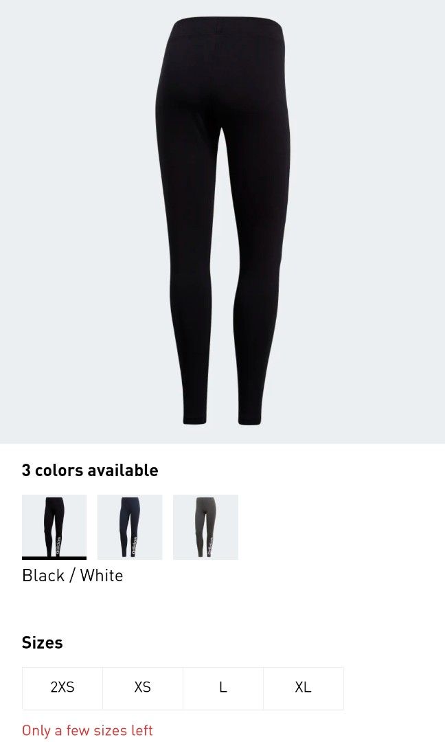BNWT Adidas Essentials Linear Leggings (Black/White)