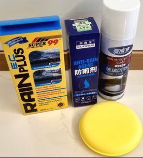 [Brand New] 3x Assorted Anti Rain Repellant Fog Hydrophobic Coating Spray Car Care