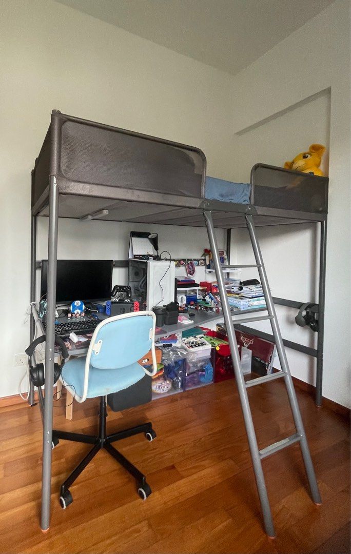 Bunk Bed frame with table included IKEA, Furniture & Home Living