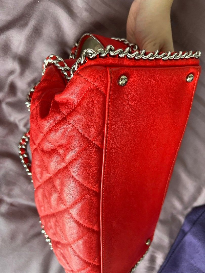 What Goes Around Comes Around Chanel Red Lambskin Cc Chic Flap Bag