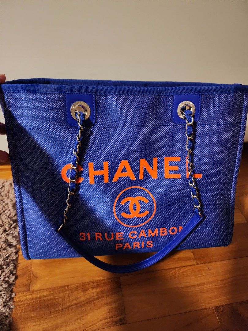 Chanel deauville tote bag, Luxury, Bags & Wallets on Carousell