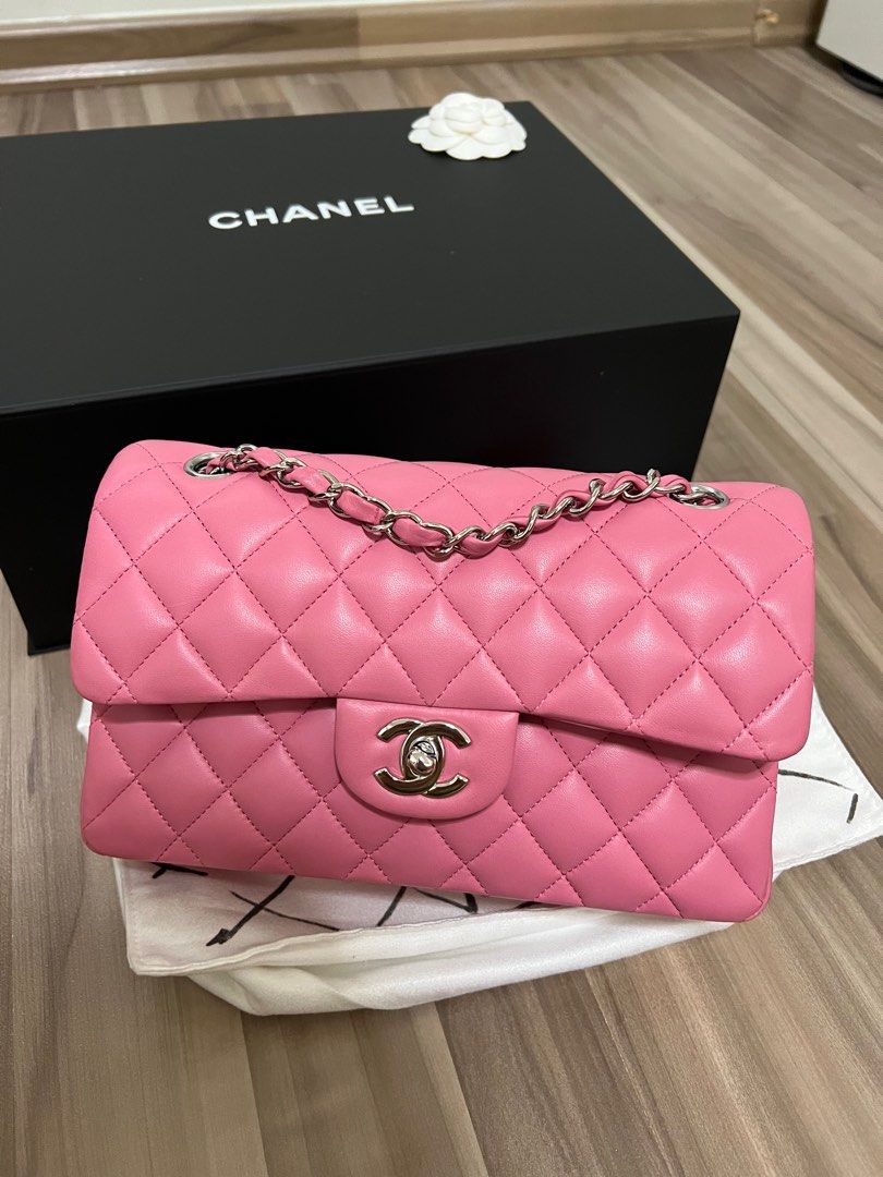 Chanel Small Classic Flap Handbag in Pink, Luxury, Bags & Wallets