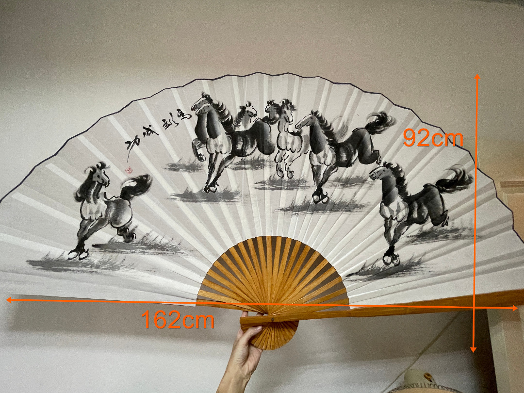 Chinese Wall Fan china hanging hand painting 1.6m 162cm big large