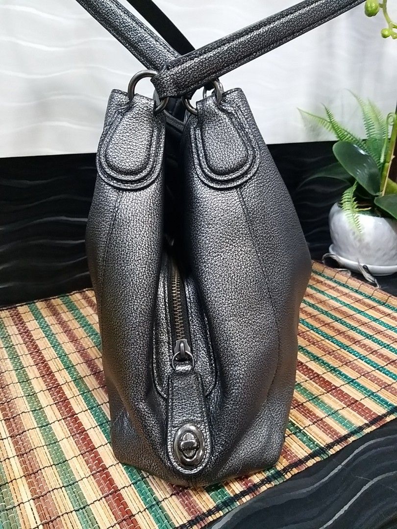 Coach edie metallic outlet gunmetal