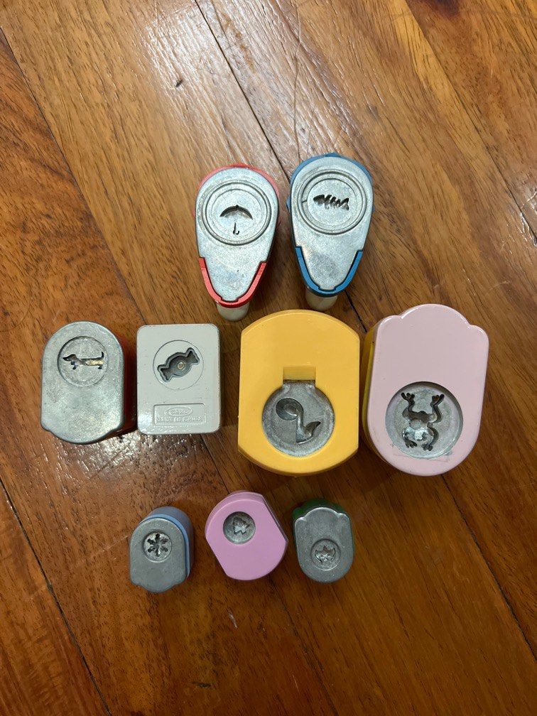 Craft Punchers (Category: Craft Supplies & Tools) located in San Juan City. Submitted by jannnnn__ (Listing ID 1206961853, Image 2). Description: Take all for ₱350 Individual: Big - ₱80 Medium - ₱50 Small - ₱30 Designs: Big - Music Note, Frog Medium - Candy, Fish bone, Umbrella, Dog Small - Snow Flake, Christmas Tree, Bat.
