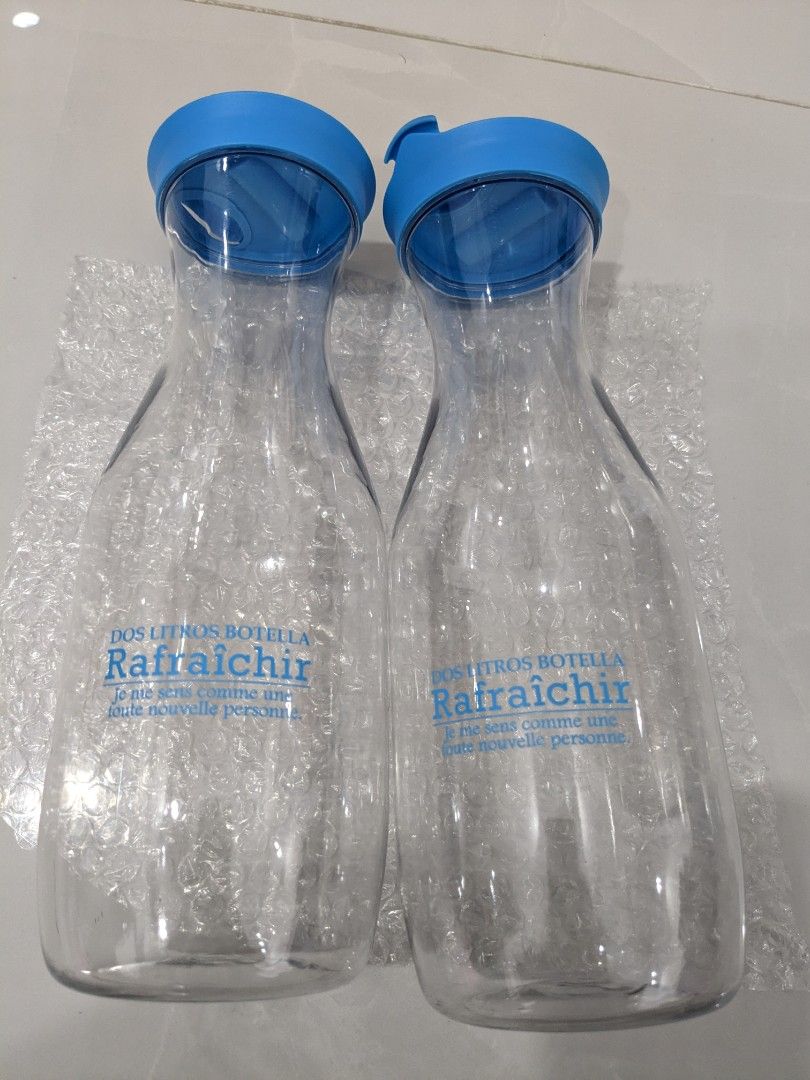 (2 sets) Daiso 1 litre water bottle / jug, Furniture & Home Living