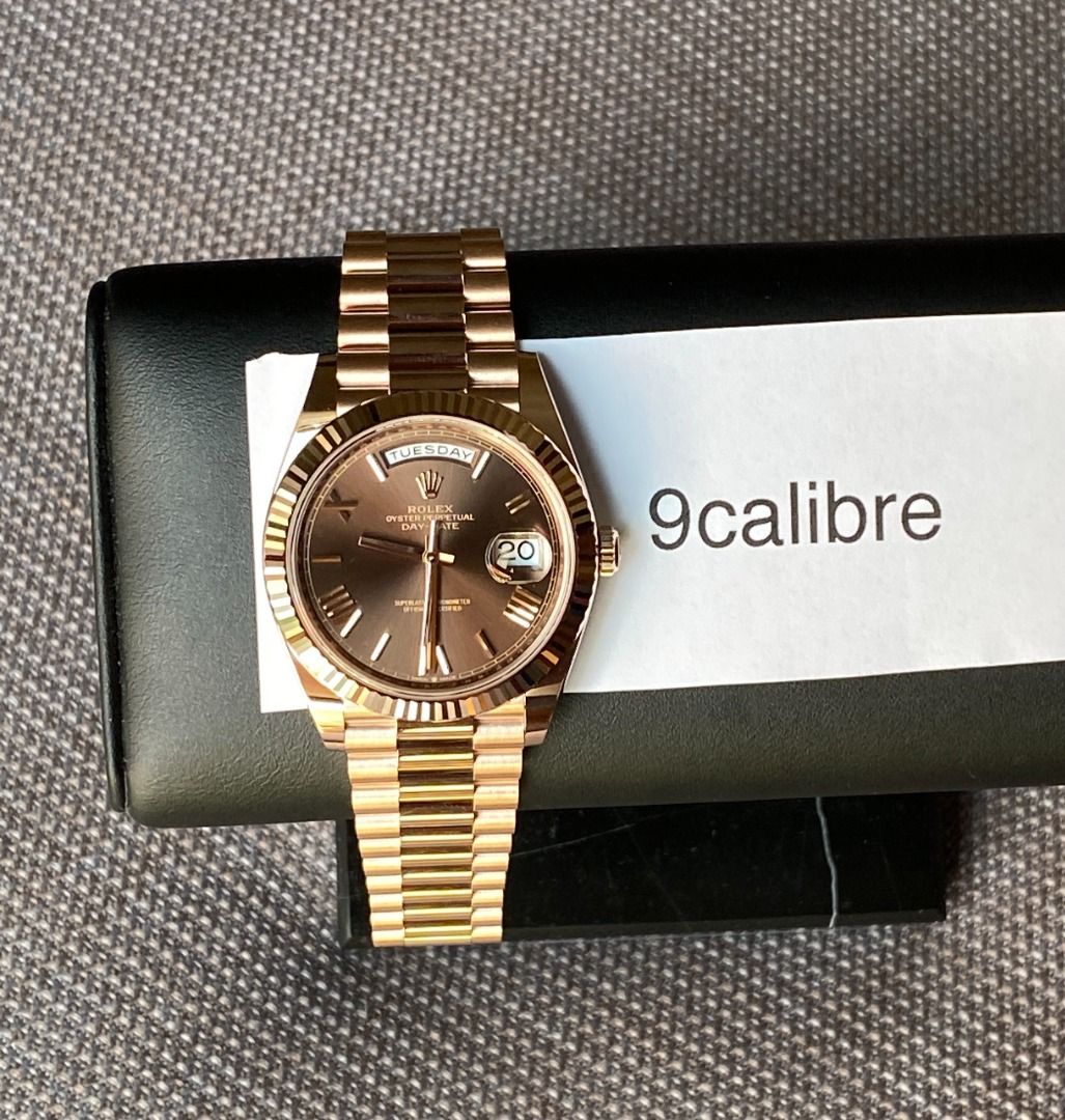 DEC 2022 Rolex 228235 Day Date 40 Everose Gold Chocolate Dial