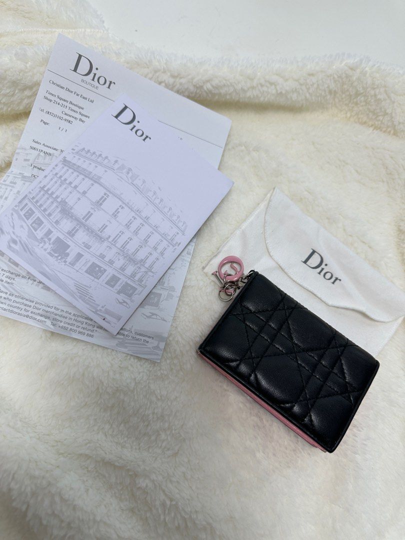 BiFold Card Holder Dior Gray Grained Calfskin with CD Icon Signature  DIOR  HK