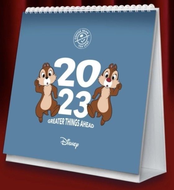 Disney Chip and Dale Table Calendar 2023 coffee bean, Hobbies & Toys
