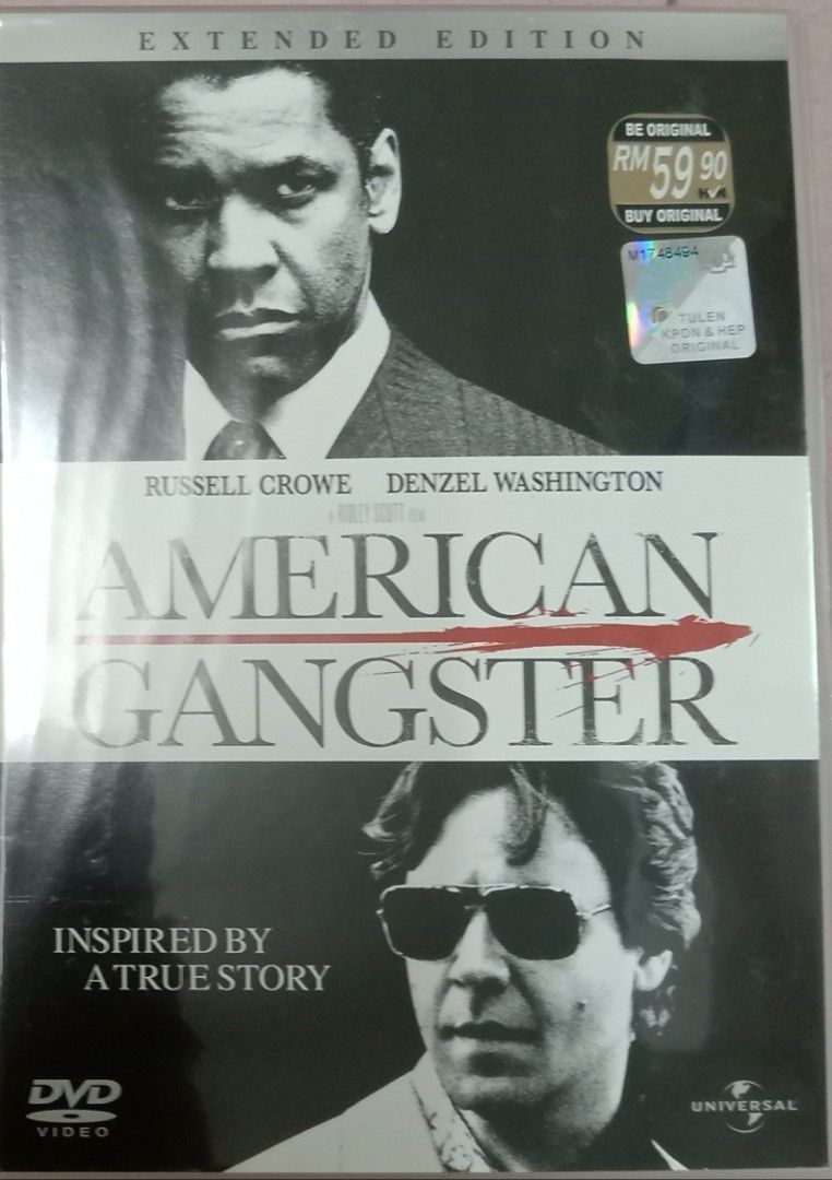 DVD American Gangster 💥 DENZEL WASHINGTON & RUSSELL CROWE MOVIE