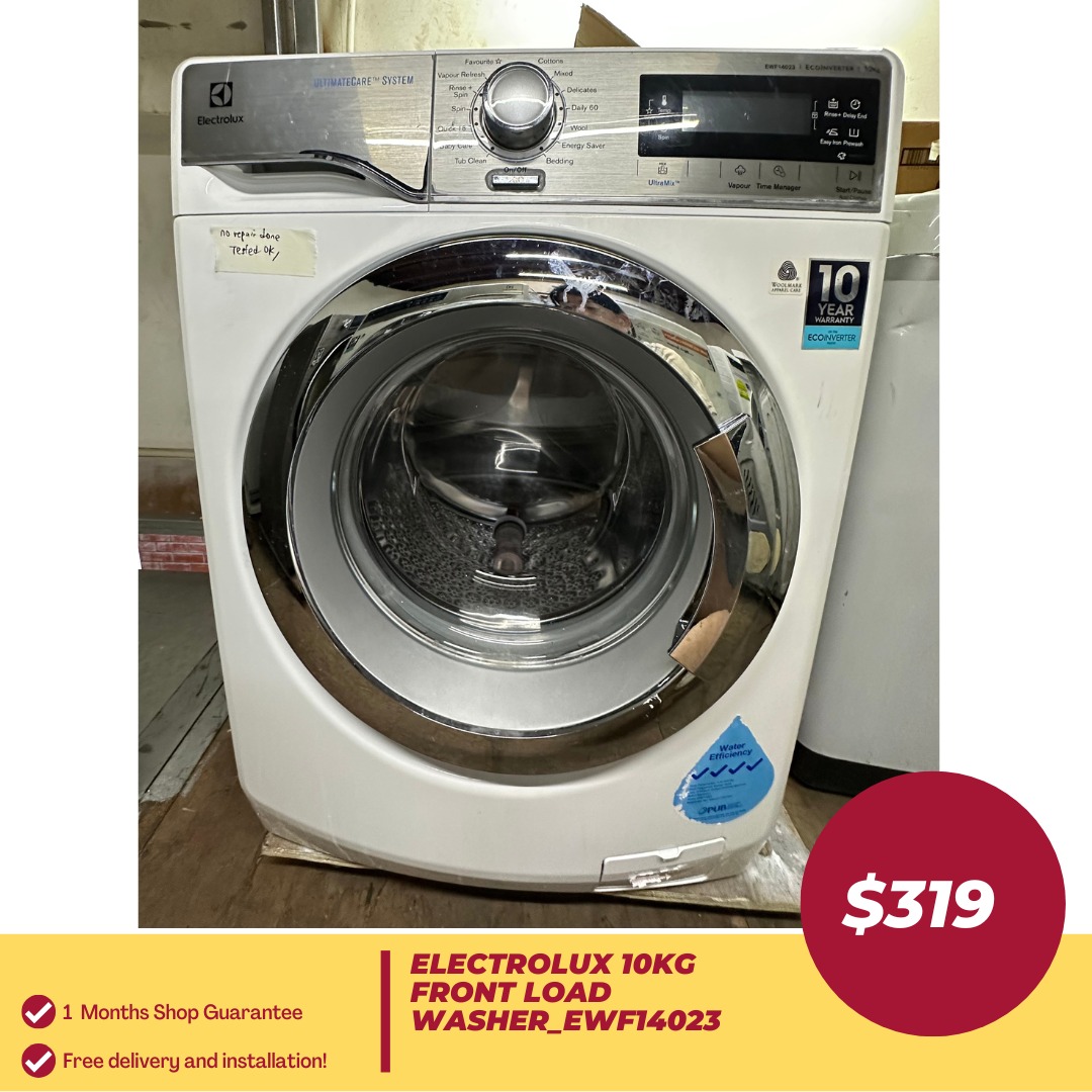 ELECTROLUX 10kg Front Load Washer_EWF14023, TV & Home Appliances