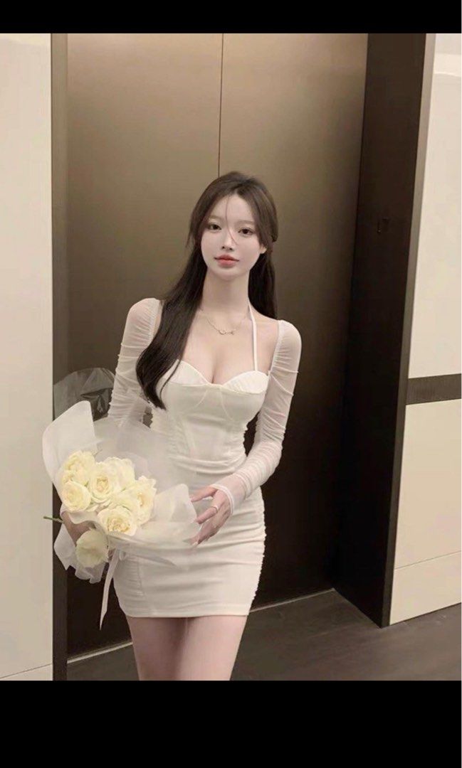 Elegant white party dress, Women's Fashion, Dresses & Sets, Dresses on  Carousell
