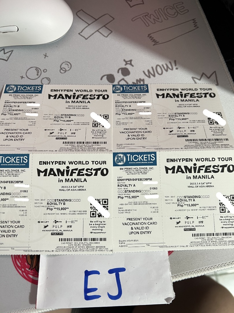 Enhypen in Manila Royalty A tickets, Tickets & Vouchers, Event Tickets