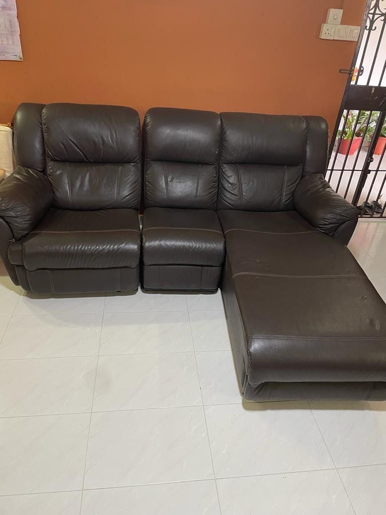 Faux Leather Recliner Sofa, Furniture & Home Living, Furniture, Sofas