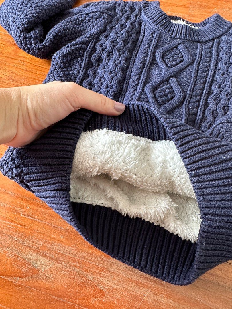 Fleece-lined knit sweaters for 3YO, Babies & Kids, Babies & Kids ...