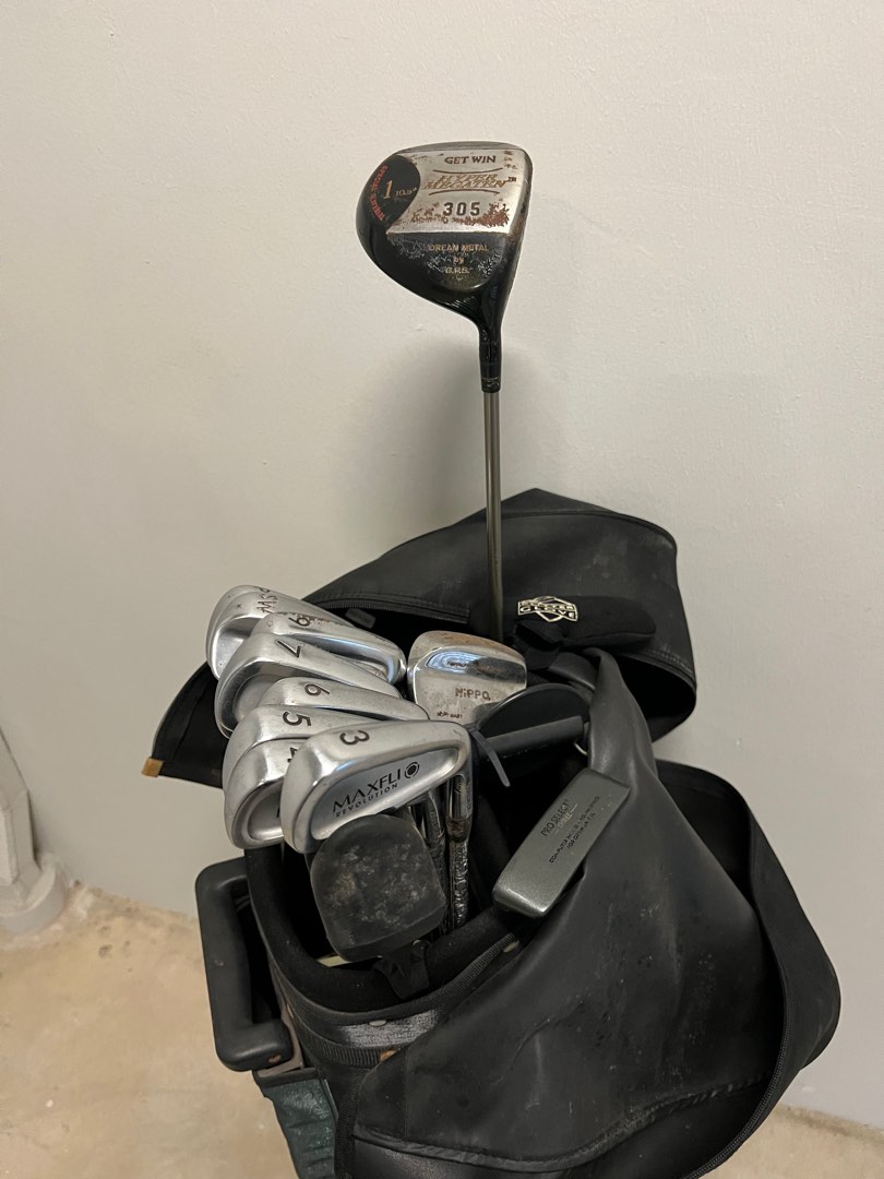 Full Maxfli Golf Set (Driver, Irons, Wedges, Putter) + Roller Travel
