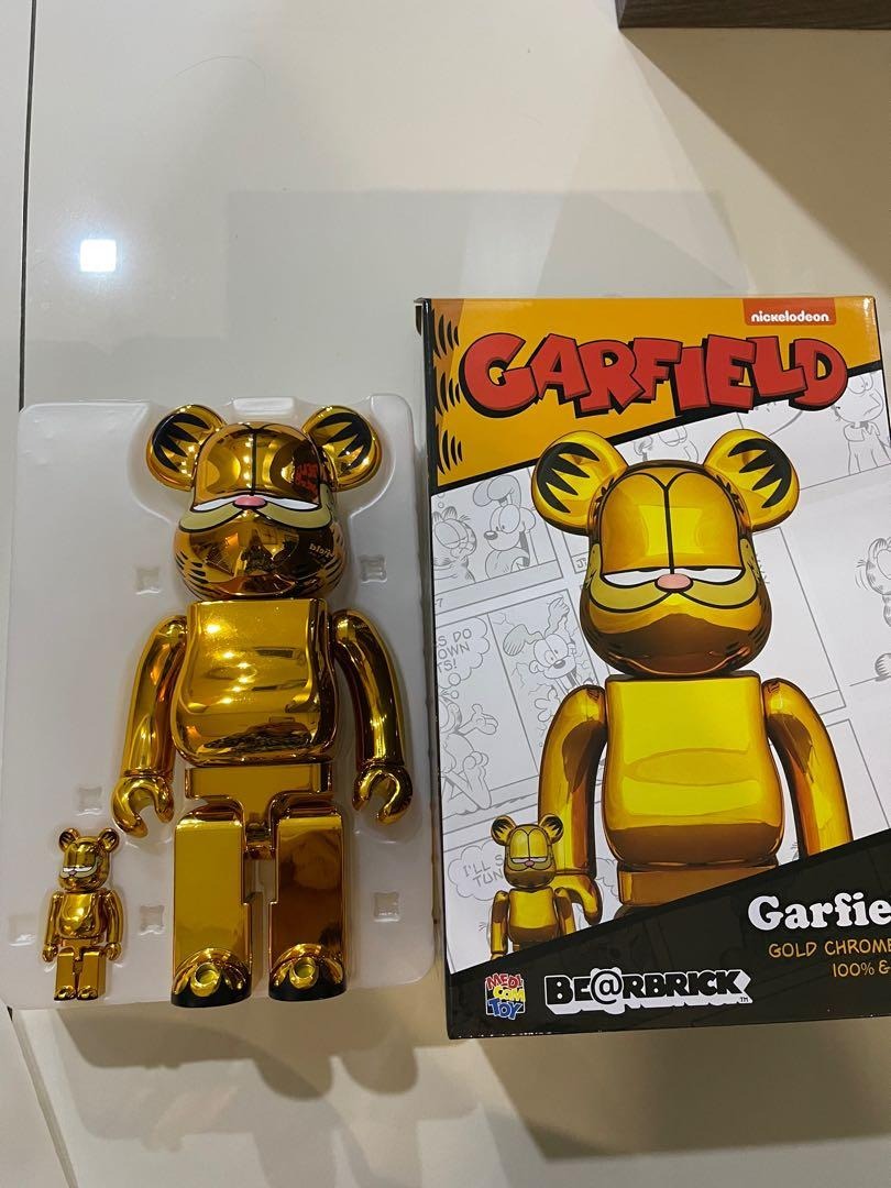 BE@RBRICK 100% 400%GARFIELD GOLD CHROME - キャラクターグッズ