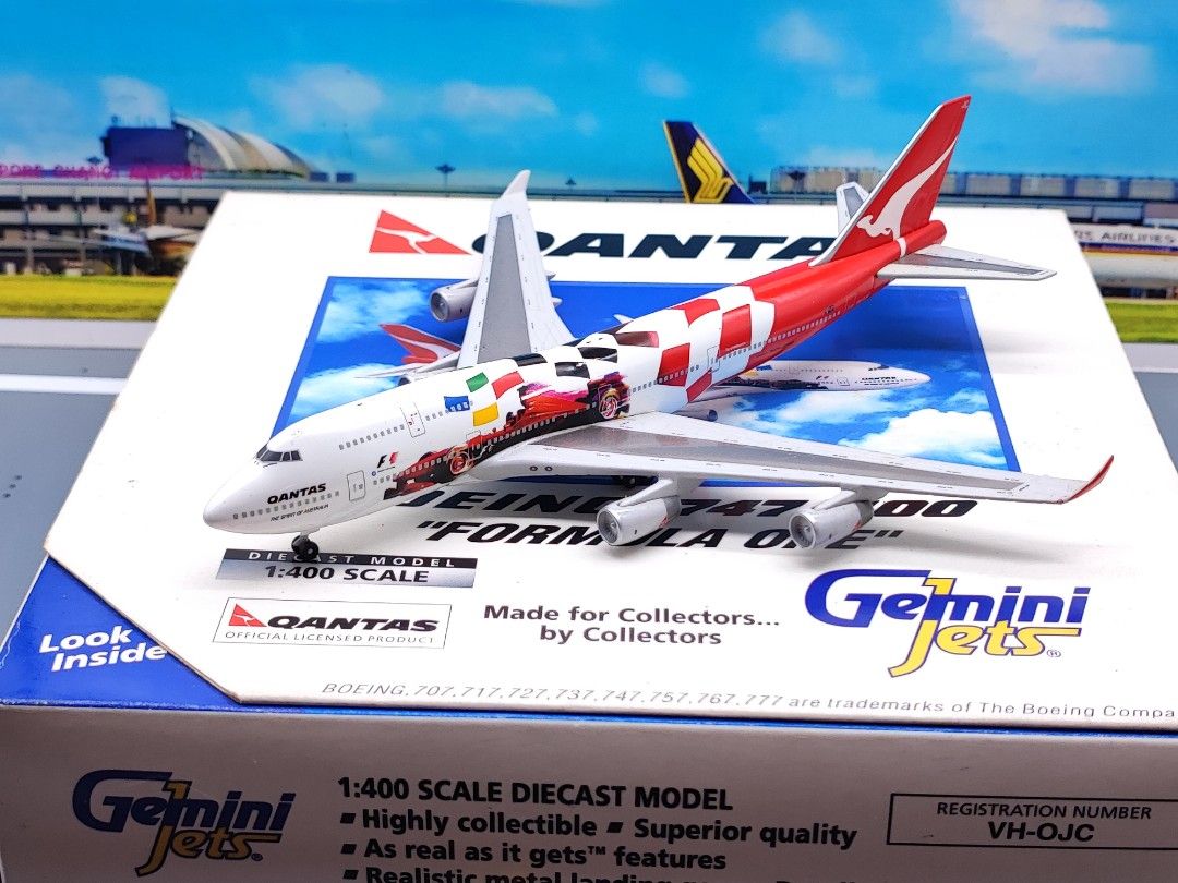 Gemini Jets 1:400 Qantas Airways B747-400 (Formula One Livery) 9V-OJC ...