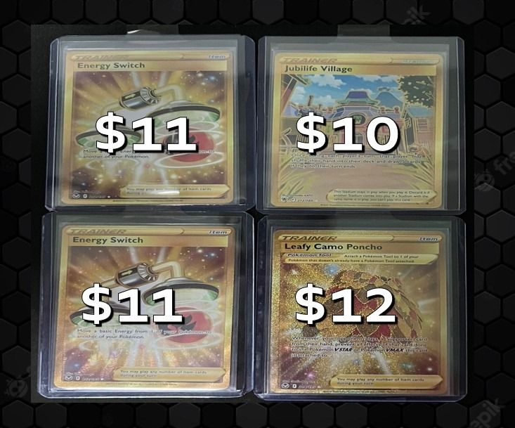 leafy camo poncho gold pokemon card Amazon.com: Leafy Camo Poncho 214/195- Silver Tempest - Full Art main image 0