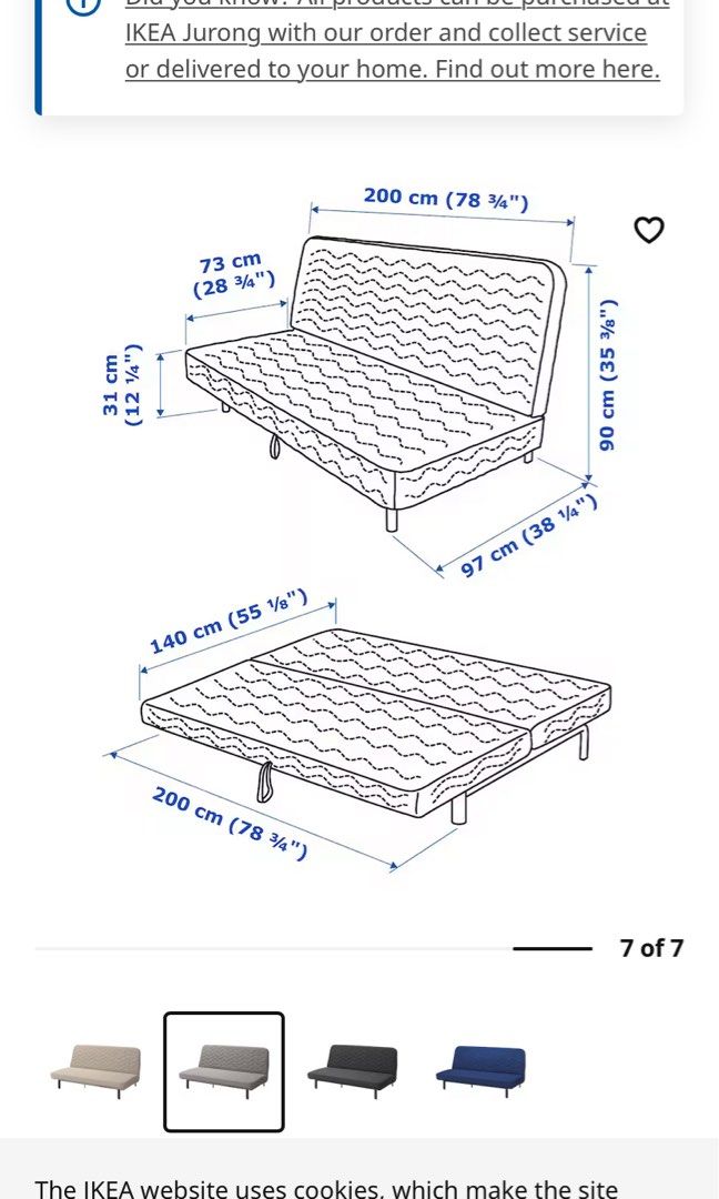 GOOD CONDITION IKEA NYHAMN Sofa Bed Queen size 3 seater, Furniture & Home Living, Furniture