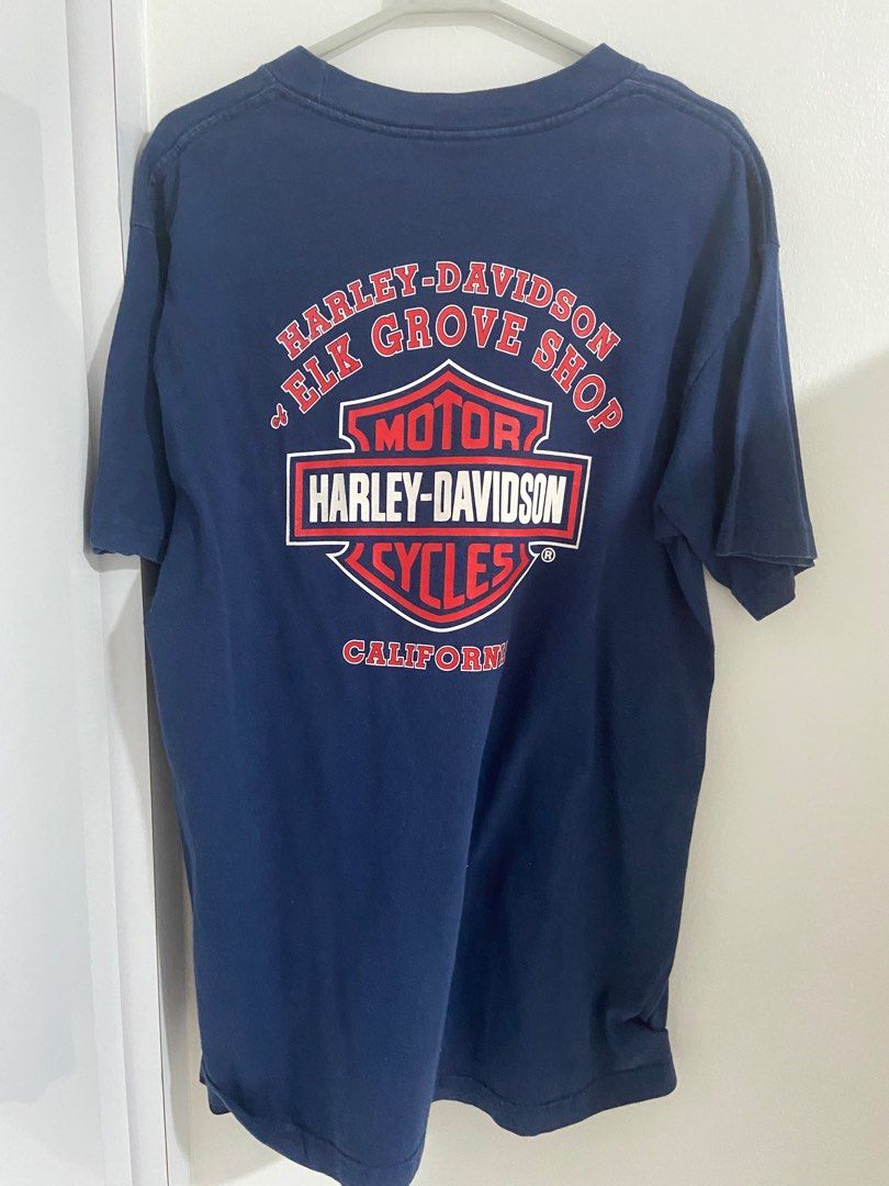 harley davidson navy vintage oversized tshirt Men s Fashion Tops
