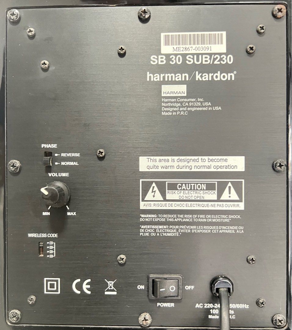 Harman Kardon Wireless Subwoofer SUB/230, Audio, Soundbars, Speakers