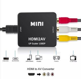 HDMI to AV Adapter HD 1080P Video Converter Box Mini HDMI to AV RCA Video Converter Supports NTSC