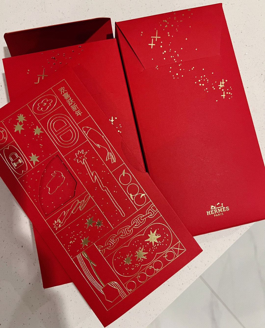 Hermes, Accessories, Hermes Year Of Tiger Red Envelopes Chinese New Year Red  Pocket New