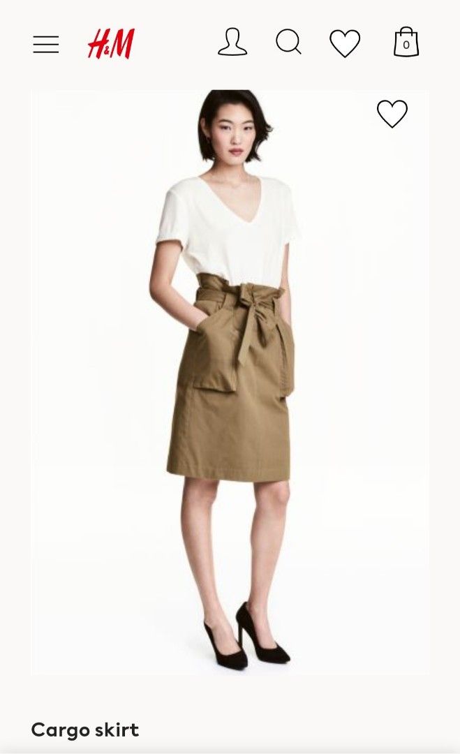 Khaki skirt h&m top