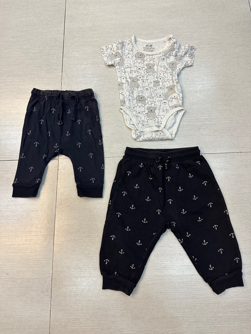 H&M onesies and pants bundle, Babies & Kids, Babies & Kids Fashion on