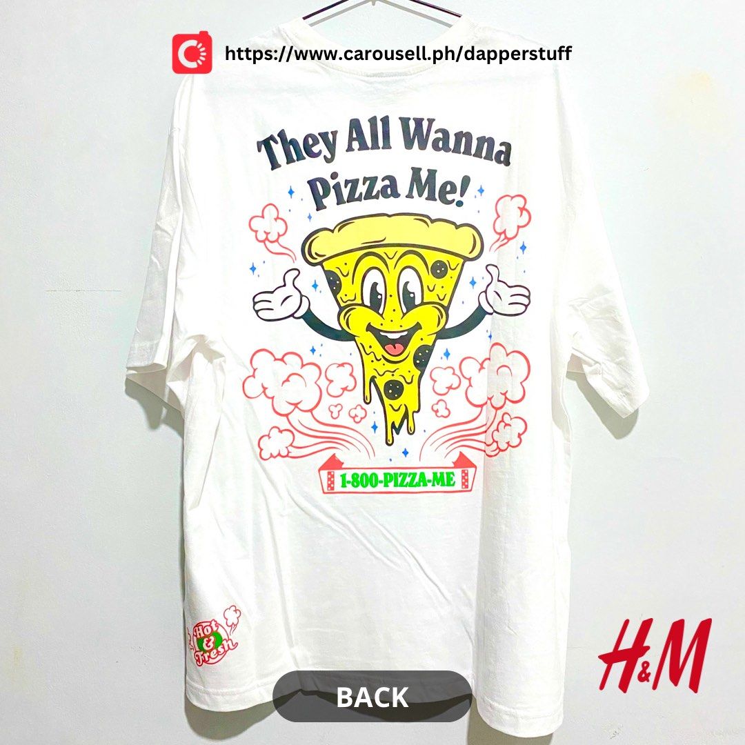H&M Shirt (Pizza Delivery) (Category: Tshirts & Polo Shirts ) located in Manila. Submitted by dapperstuff (Listing ID 1197496622, Image 2). Description: Size: Medium Fit: Relaxed Color: White Inclusion: • Original tag • Receipt.