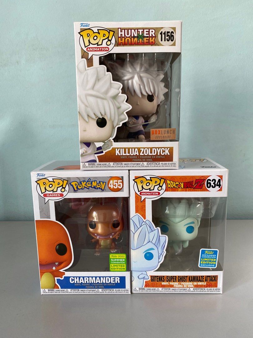 Funko Pop Hunter x Hunter Killua Zoldyck Boxlunch 1156, Pokemon Charmander Metallic Summer