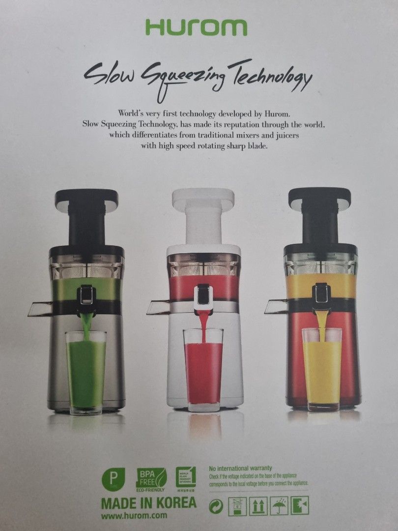 Hurom slow juicer HQ series, TV & Home Appliances, Kitchen Appliances