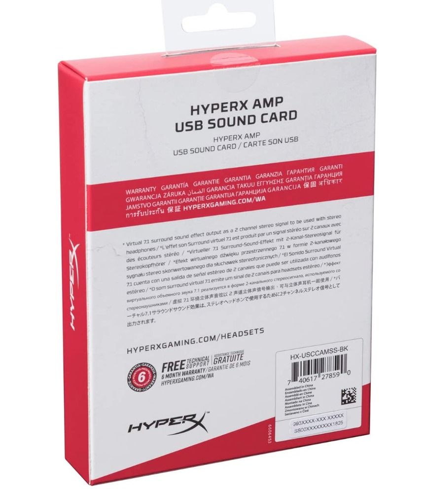 HyperX Amp USB Sound Card Virtual 7.1 Surround Sound, Computers