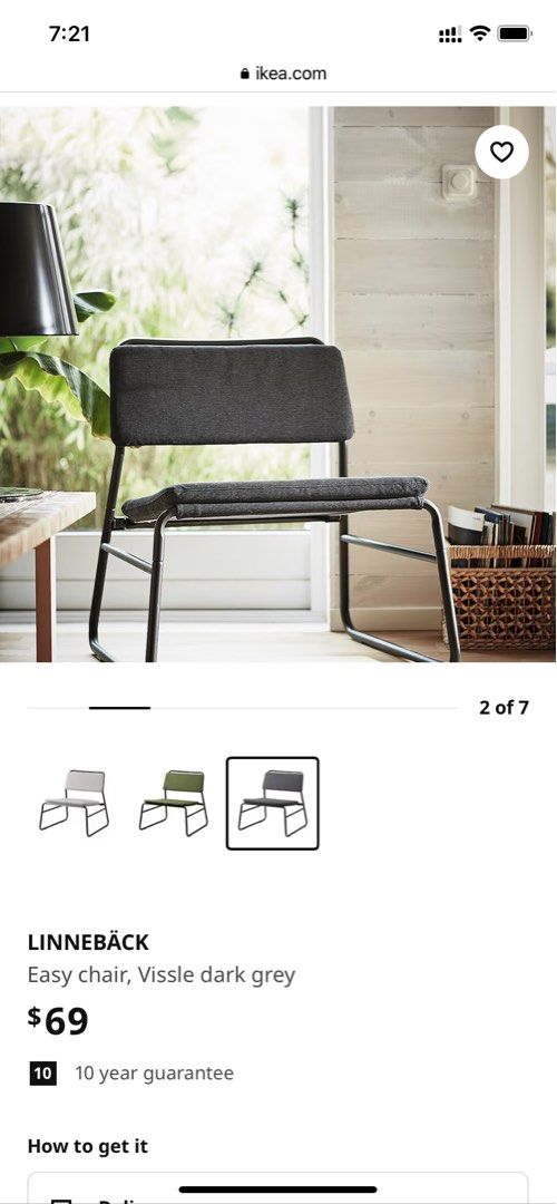 LINNEBÄCK chair, Vissle dark gray - IKEA