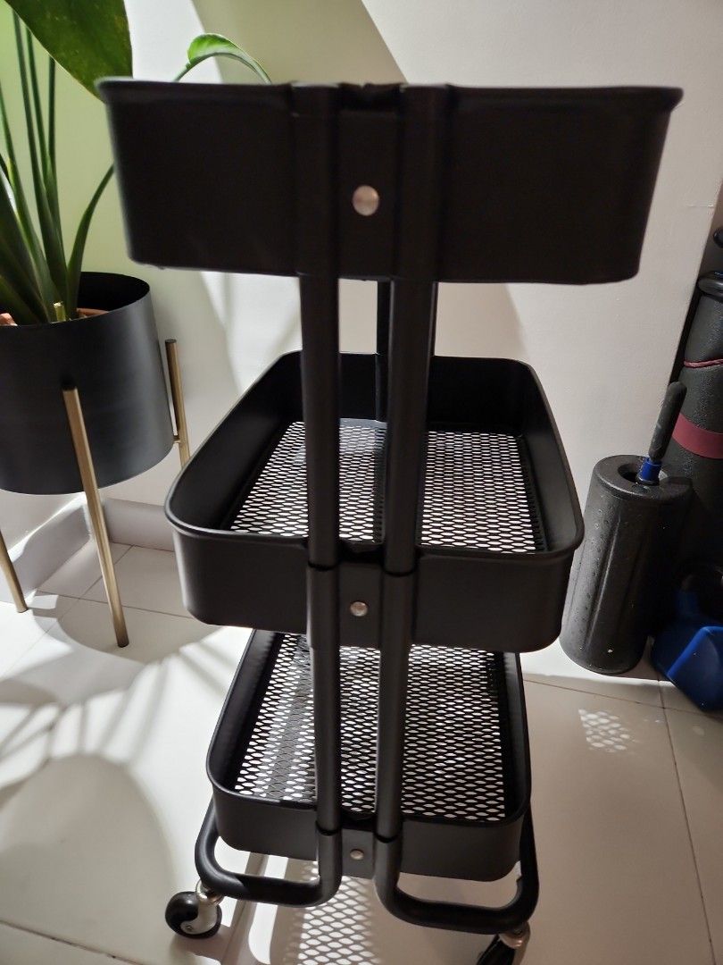 Ikea Raskog Trolley in Matt Black, Furniture & Home Living, Furniture