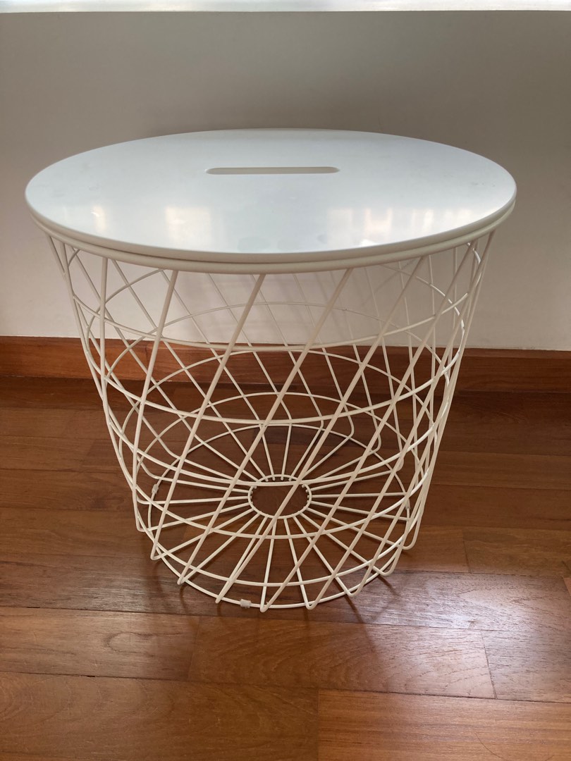 IKEA Storage table, white, 44 cm, Furniture & Home Living, Furniture