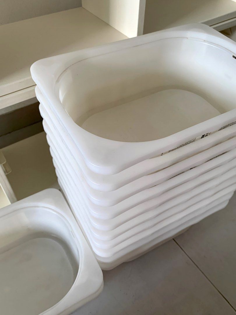 IKEA Trofast white storage bins boxes and rack, Furniture & Home Living