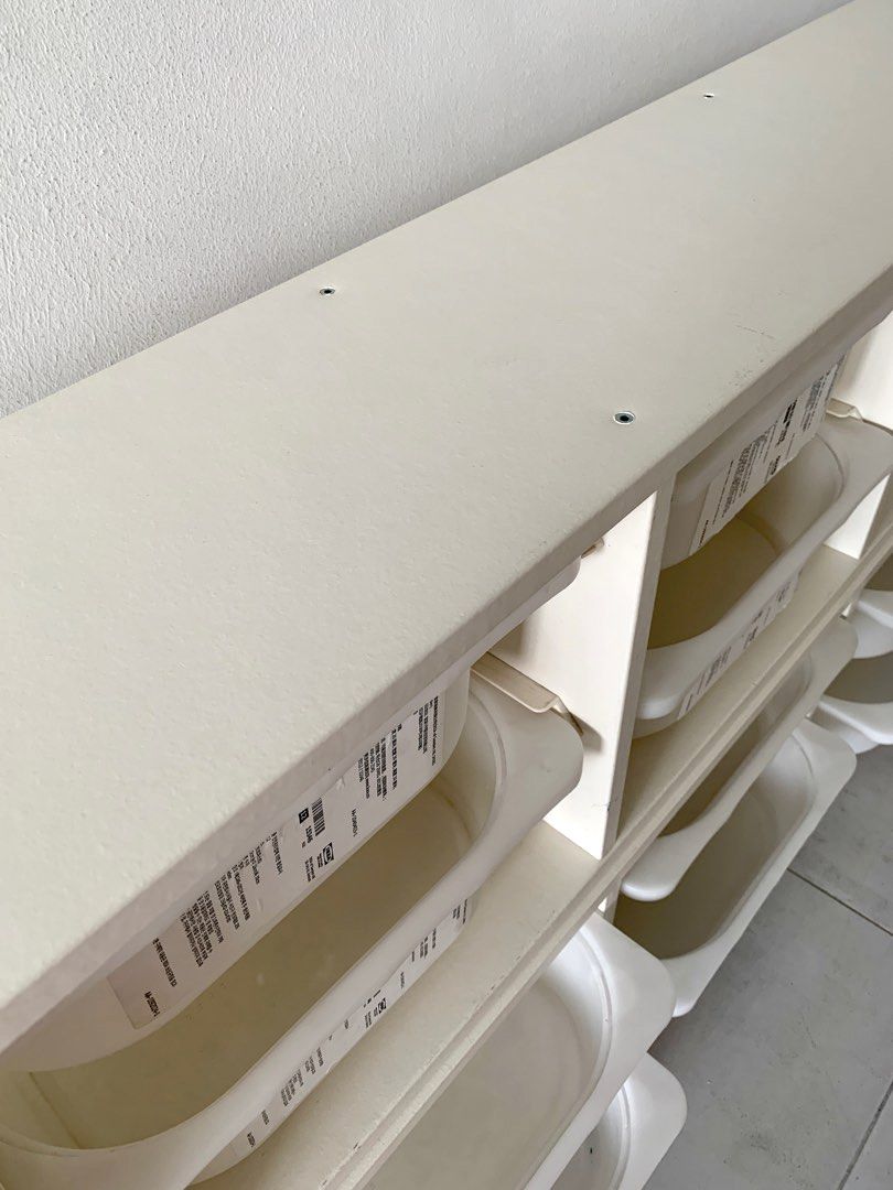 IKEA Trofast white storage bins boxes and rack, Furniture & Home Living