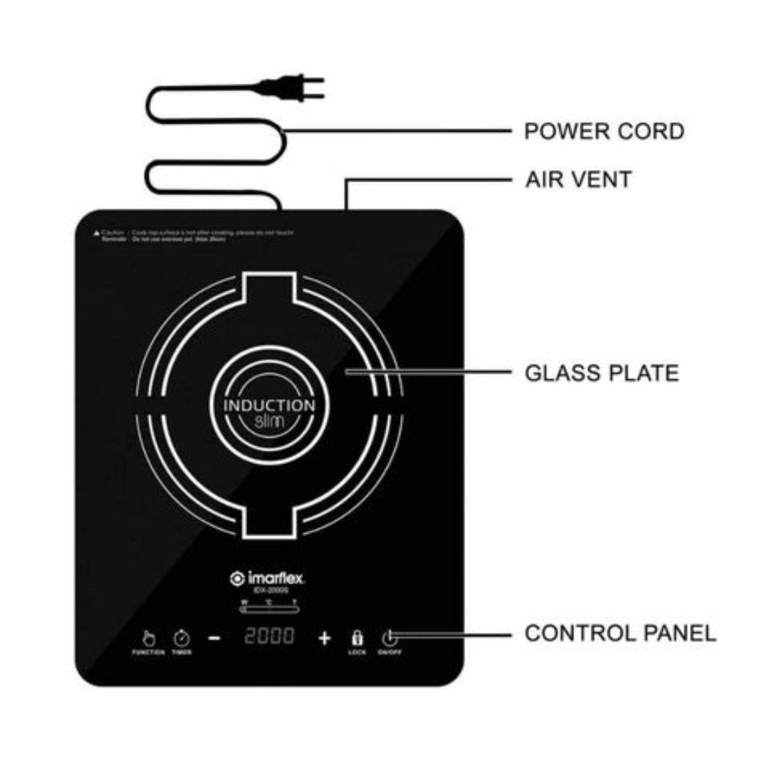 Imarflex Induction Cooker Slim Type with child lock feature IDX2000S